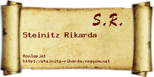 Steinitz Rikarda névjegykártya